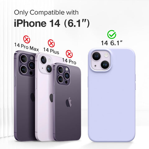 GONEZ Magnetic for iPhone 13/14 Case, Silicone Cover Lilac
