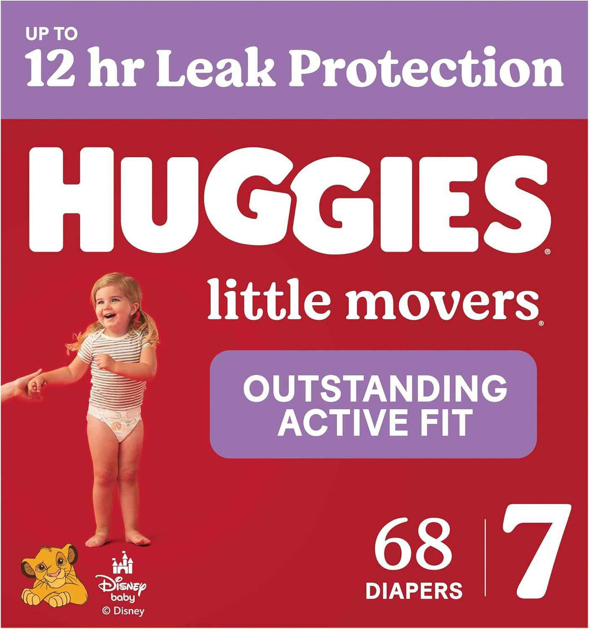 Huggies Little Movers Diapers Size 7, 68 Count