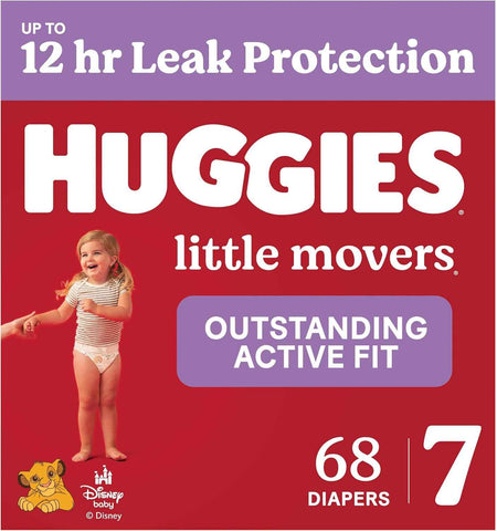 Huggies Little Movers Diapers Size 7, 68 Count