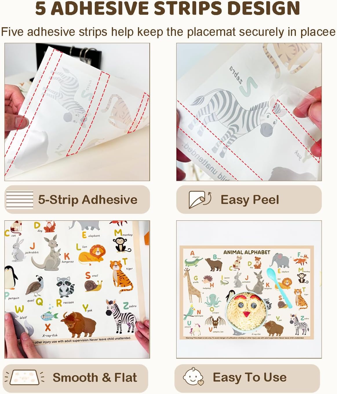Disposable Placemats for Baby & Toddlers, 45 Pack Baby Disposable Placemats for Restaurants, Disposable Table Mats for Babies, Kids Placemats for Travel, Dining Out & Daily Use (Beige)