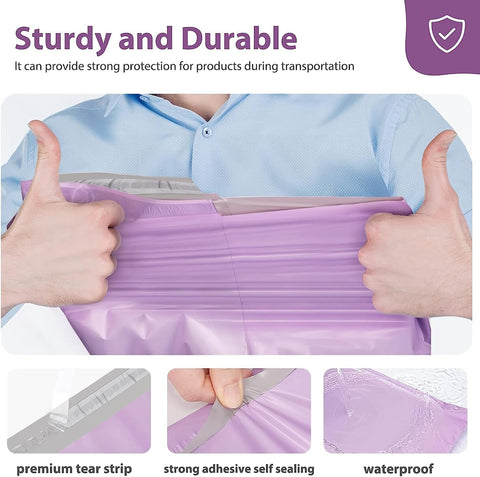 Fuxury Poly Mailers 12x15.5Inch 100 Pcs, Waterproof Shipping Bags for Clothing, Strong Adhesive Shipping Envelopes for Small Business Suppliers, Self Seal Mailers Poly Bags Mailing Envelopes Purple