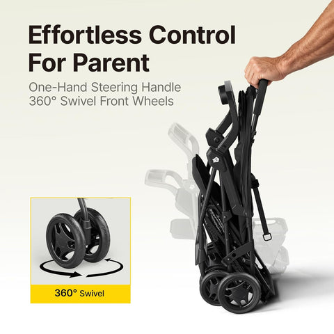 Mamazing Lightweight Umbrella Travel Stroller with Near-Flat Recline Seat