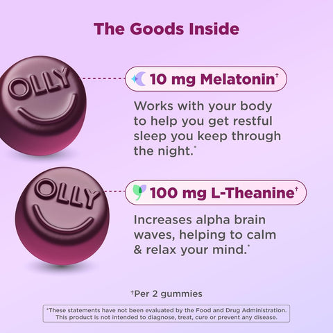 OLLY Maximum Strength Sleep Support Supplement, 10 mg Melatonin - 70 Count