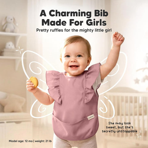 KeaBabies Waterproof Bibs for Baby Girl,Boy, 2-pk Lightweight (Dusk)