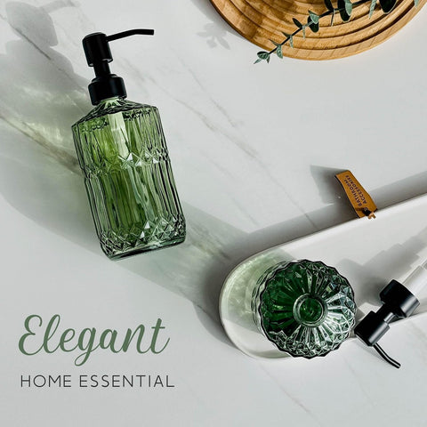 JASAI 18 Oz Green Soap Dispenser with Black Rust Proof Pump