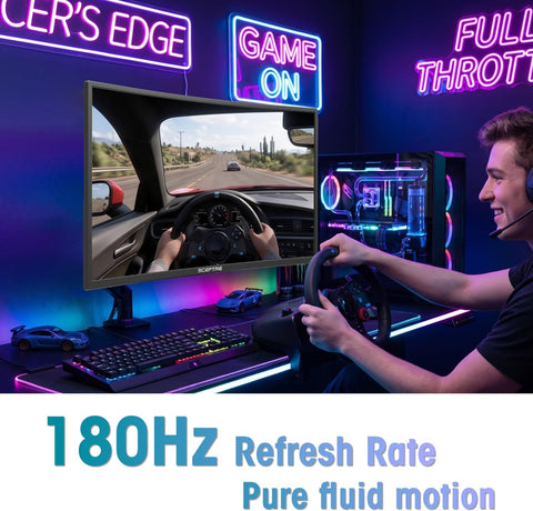 New! Sceptre Curved 27-inch Prime Gaming Monitor DisplayPort x2 180Hz HDMI x2 180Hz 1500R 1ms Build-in Speakers, Machine Black 2027 (C275B-FW180T Series)