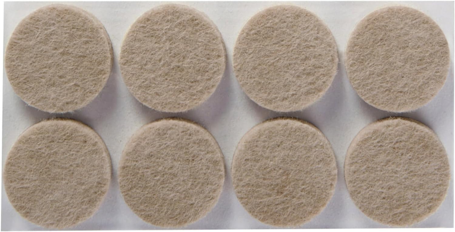 Scotch Felt Pads 32 PCS Beige, Felt Furniture Pads for Protecting Hardwood Floors, 1" Round, Easy-to-apply, Self-Stick design, Reliable protection from nicks, dents and scratches (SP802-NA)