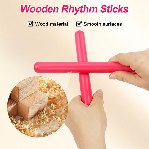 10Pcs Pink Tamborines Musical Instrument Adults, Kids Music Percussion Set