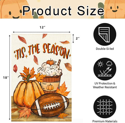 Fall Garden Flag 12x18 Inch Double Sided Outdoor Yard Porch Decor