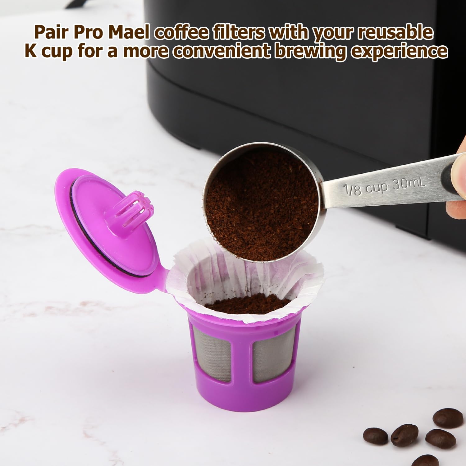 Pro Mael 360 Disposable K Cup Paper Filters for Keurig 1.0&2.0, White