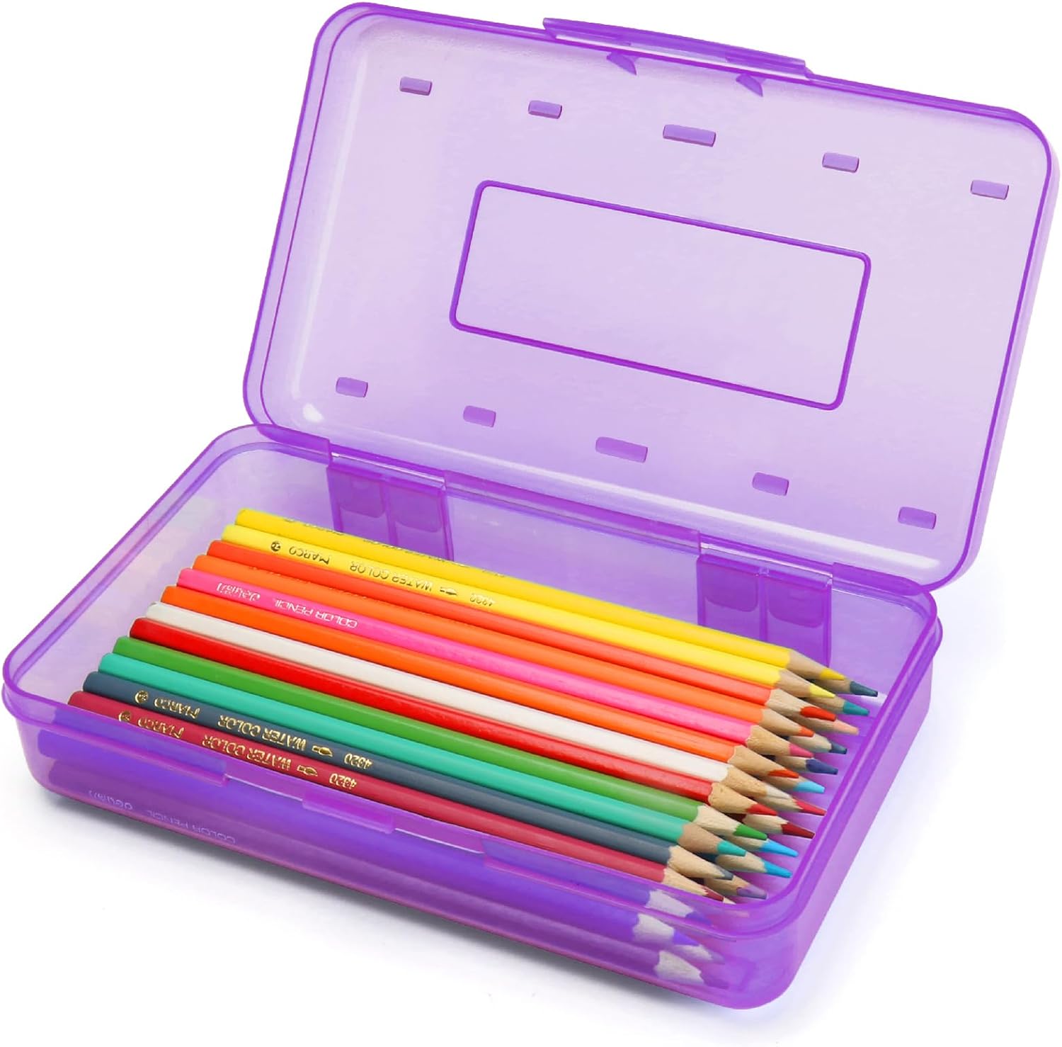 Plastic Hard Clear Color Pencil box Case for Girl Boy kids