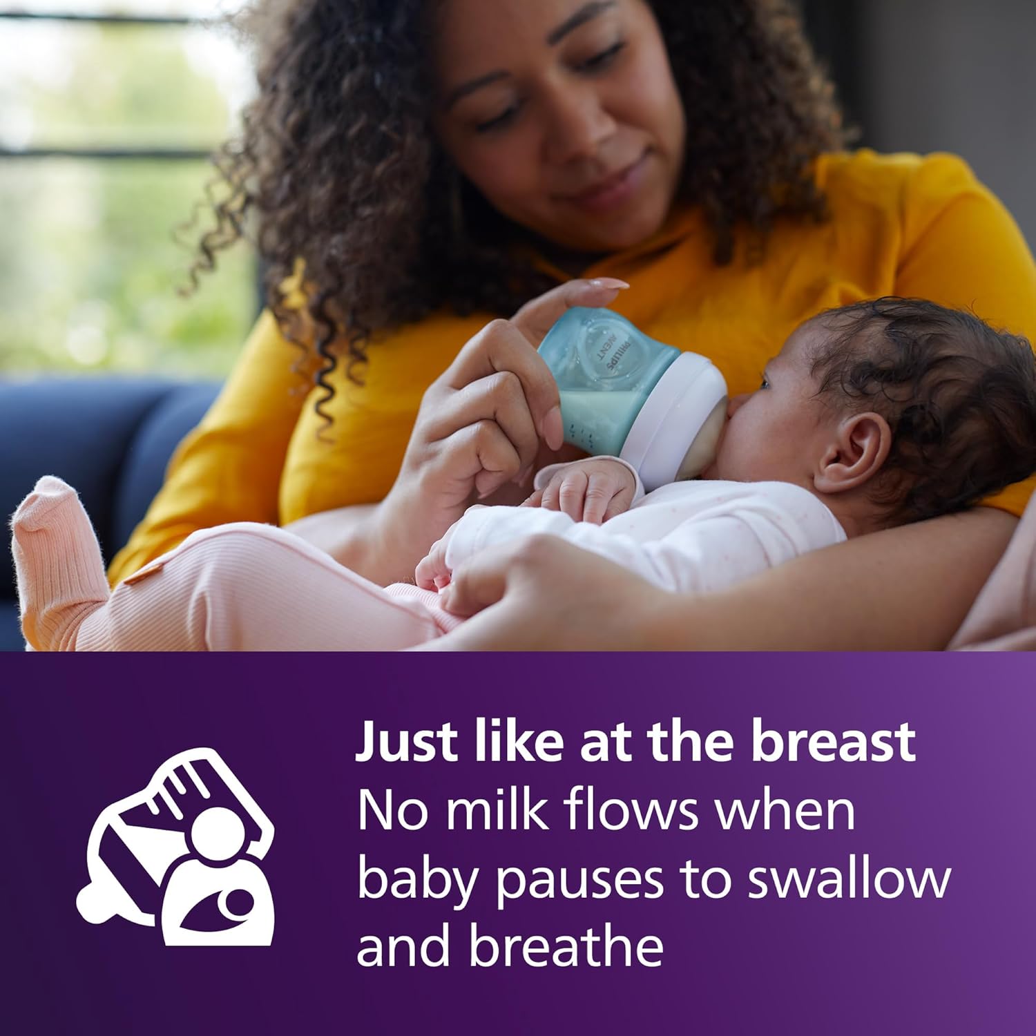Philips Avent Natural Baby Bottles, Slow Flow, 4 oz, BPA-Free, 4-Pack