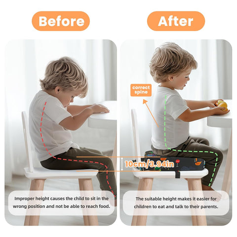 Toddler Booster Seat for Dining Table Kitchen Chair, 4" Kid Booster Cushion