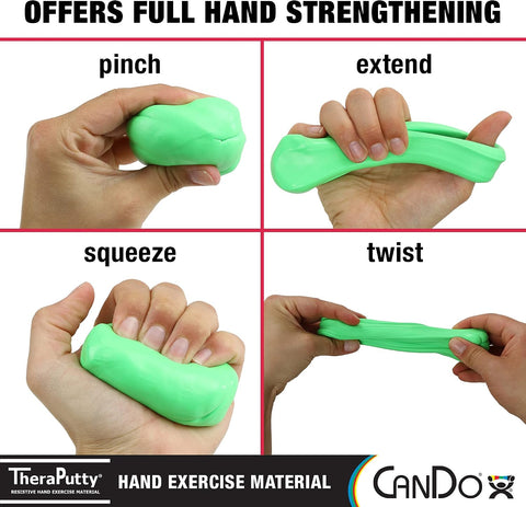 CANDO-10-0925 TheraPutty Standard Exercise Putty, Green: Medium, 5 lb