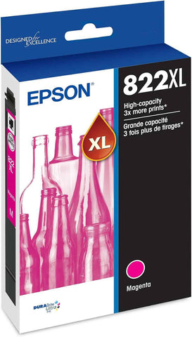 Epson 822XL Genuine High Capacity Magenta Ink Cartridge T822XL320 | Works with WorkForce Pro WF-3820 WF-3823 WF-4820 WF-4830 WF-4833 WF-4834 Printers