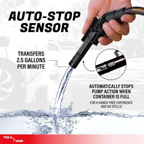 TERA PUMP 2nd Gen Gas Can Fuel Transfer Pump, Auto-Stop