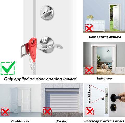 AceMining Portable Door Lock, Hotel Travel Door Lock Security for Home