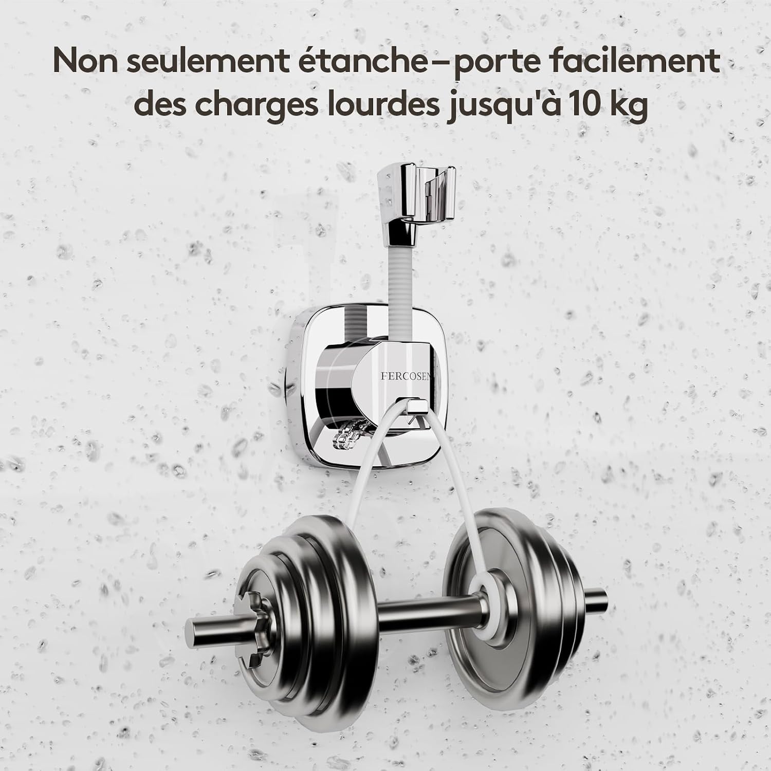 Shower Head Holder with Suction | 360° Swivel | Gray