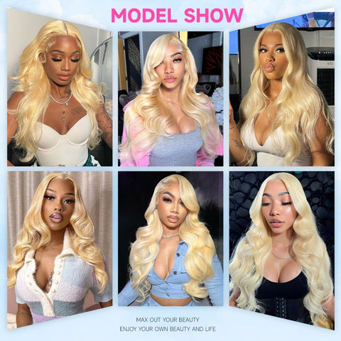 JINNOO 30 Inch 613 13x6 Lace Front Wig Human Hair 200 Density Blonde Wig Human Hair 613 HD Lace Frontal Wig Body Wave Lace Front Wig Pre Plucked Glueless Blonde Wigs
