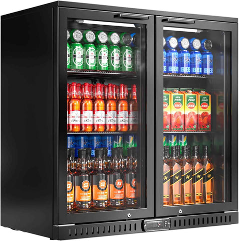 Rockitch Back Bar Cooler with 2 Glass Doors, Counter Height Beverage Cooler