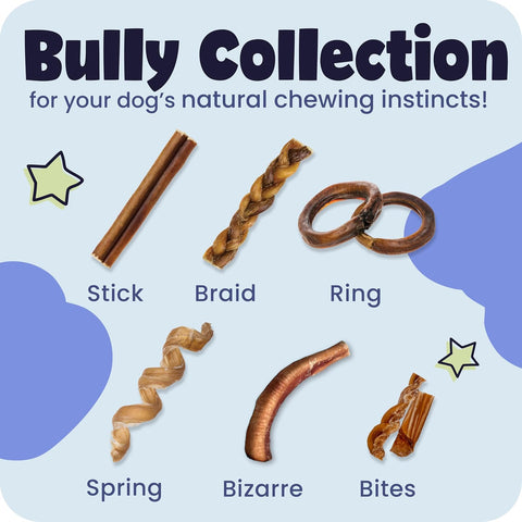 Pawstruck 12" Braided Bully Sticks 100% Natural, Long Lasting, 10 Count