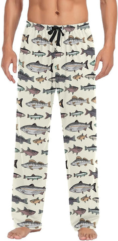 Fisyme Mens Pajama Pants Men's Pajama Bottoms Soft Sleep Lounge Pj Pants