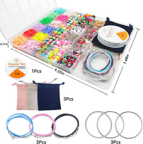 leitait Girls Toys Bracelet Making Kit - 3000pcs Charm Jewelry Making Kit Supplies,Easter Basket Stuffers,Unicorn/Mermaid Crafts Birthday Gifts for Girls Ages 5 6 7 8 9 10 11 12 Years Old
