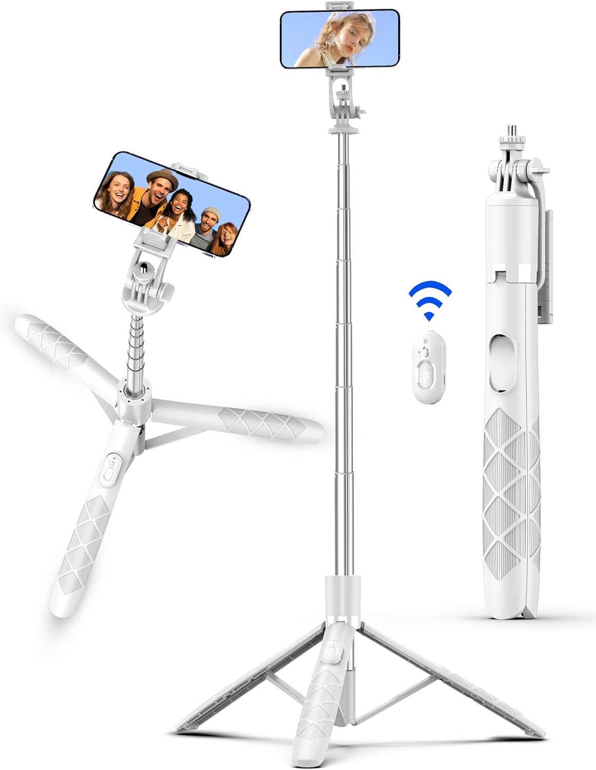 71" Selfie Stick, Smartphone Tripod Stand All-in-1 with Remote, Travel Tripod for iPhone, Extendable Cell Phone Tripods for Selfie/Video Recording/Photo/Live Stream/Vlog