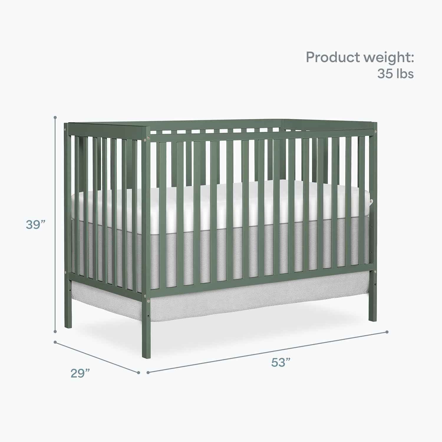 Dream On Me Synergy 5-in-1 Convertible Full Size Baby Crib, Meadow Green