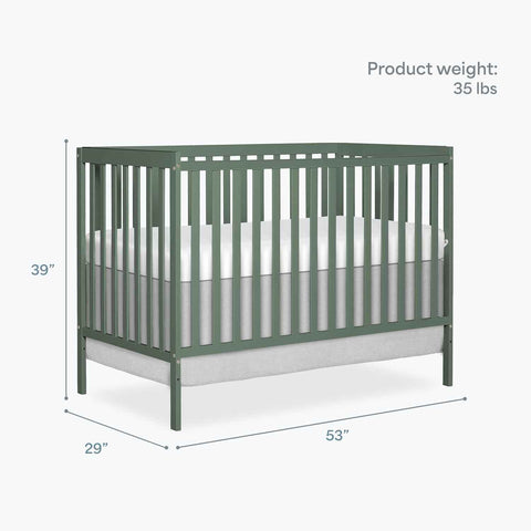 Dream On Me Synergy 5-in-1 Convertible Full Size Baby Crib, Meadow Green