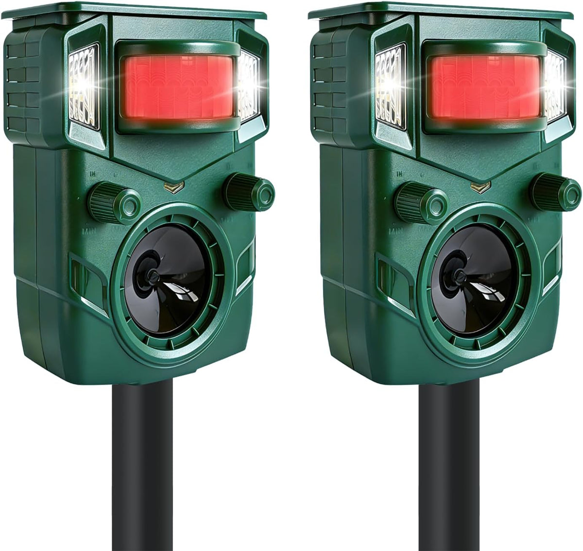 Solar Ultrasonic Animal Repellent Outdoor Squirrel Deer Cat Deterrent 2Pack