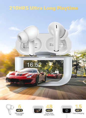 Wireless Earbuds, Smart Touchscreen Ear Buds, ANC Headphones, Bluetooth 5.4