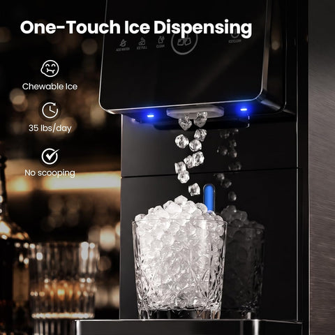 AGLUCKY Nugget Ice Maker Countertop with One-Touch Dispensing