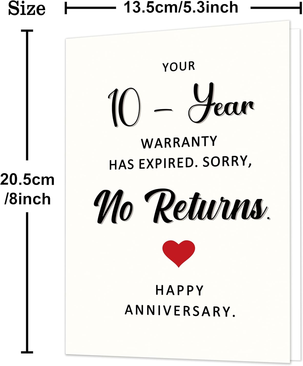 10th Anniversary Card, 10 Year Anniversary Card Gifts for Him Her