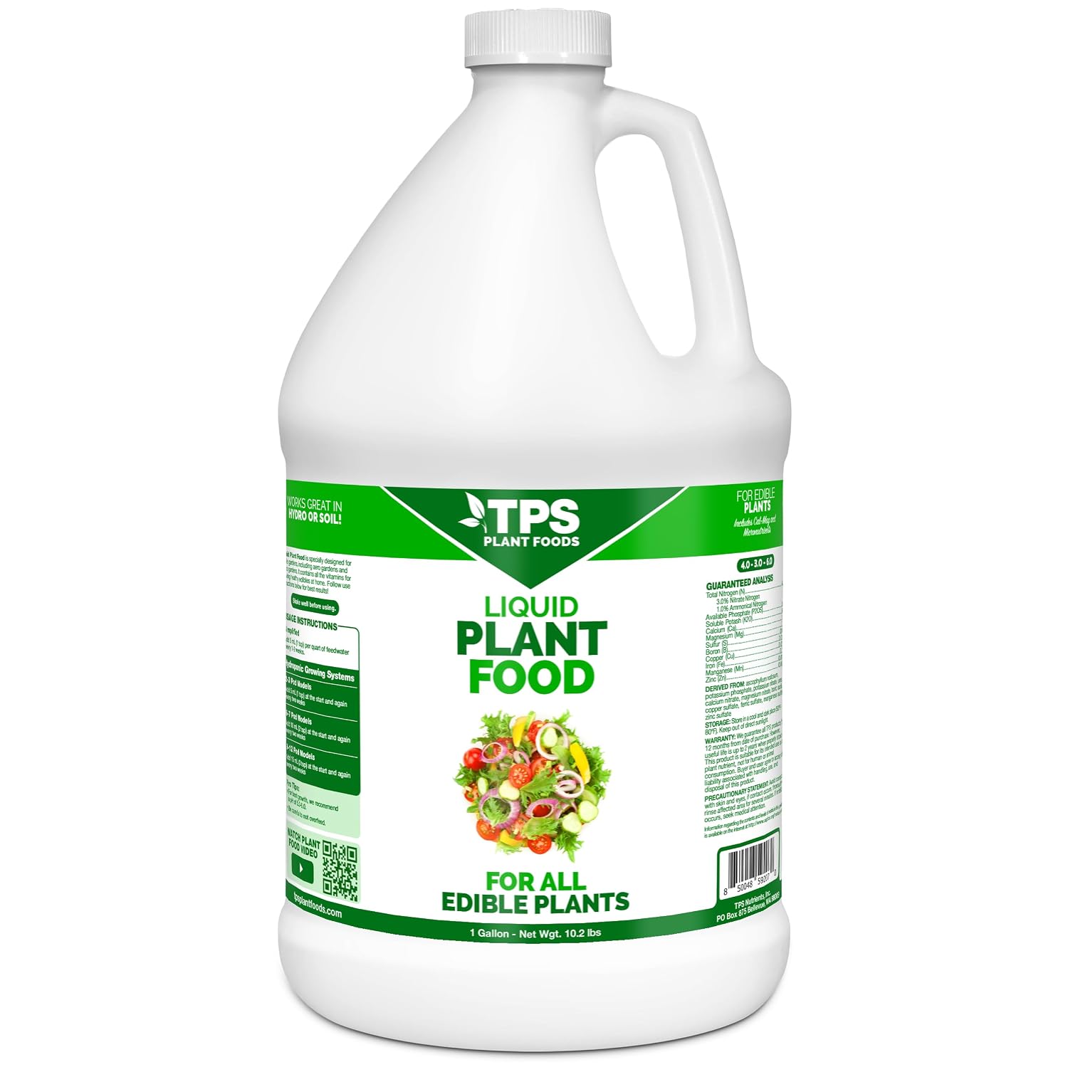 Liquid Plant Food - Fertilizer for AeroGarden & Hydroponic Systems, 1 Gal