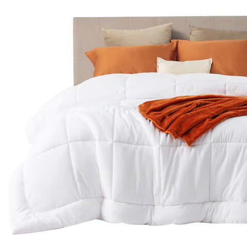 Bedsure Comforter Duvet Insert - Quilted Comforters King Size, All Season Duvet, Down Alternative Bedding Comforter with Tabs(White,King 90"x102")