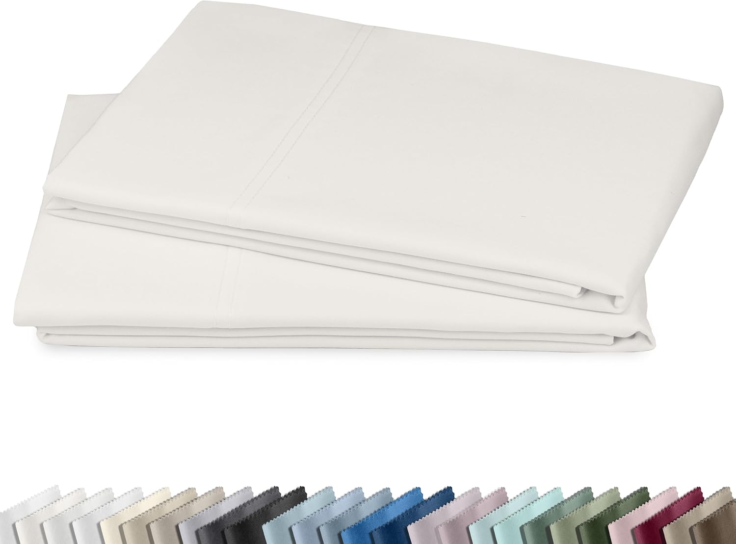 California Design Den 600 TC Set of 2 King Size Pillowcases, True Ivory