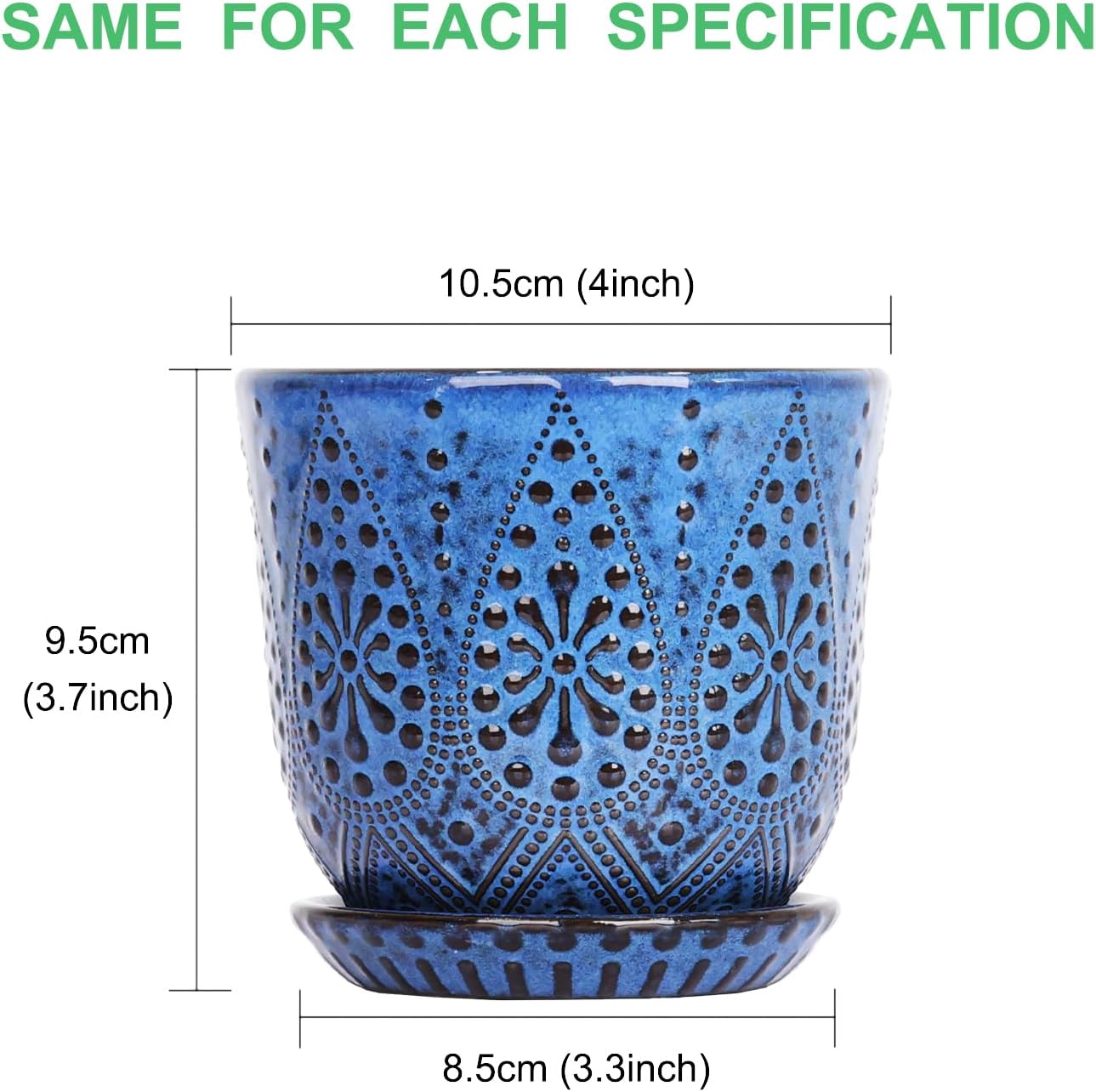 Gepege Ceramic Succulent Pots, 4 Inch Small Plant Pots with Drainage