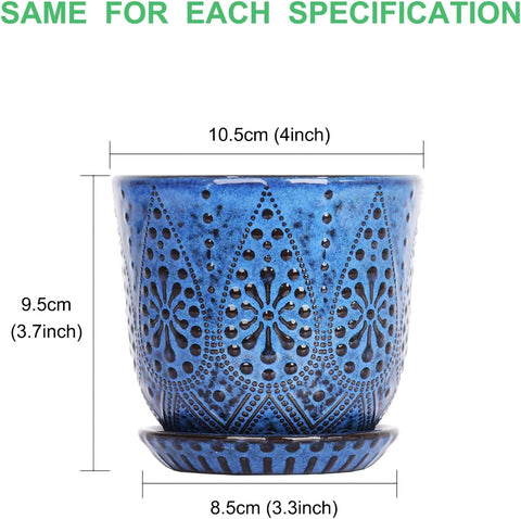 Gepege Ceramic Succulent Pots, 4 Inch Small Plant Pots with Drainage