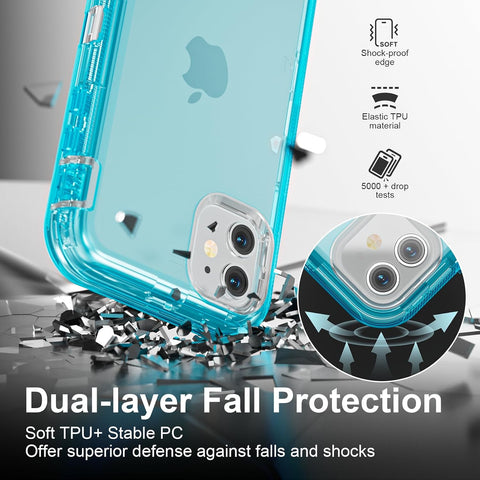 Follaroma for iPhone 11 Case, Heavy Duty Protection, Blue
