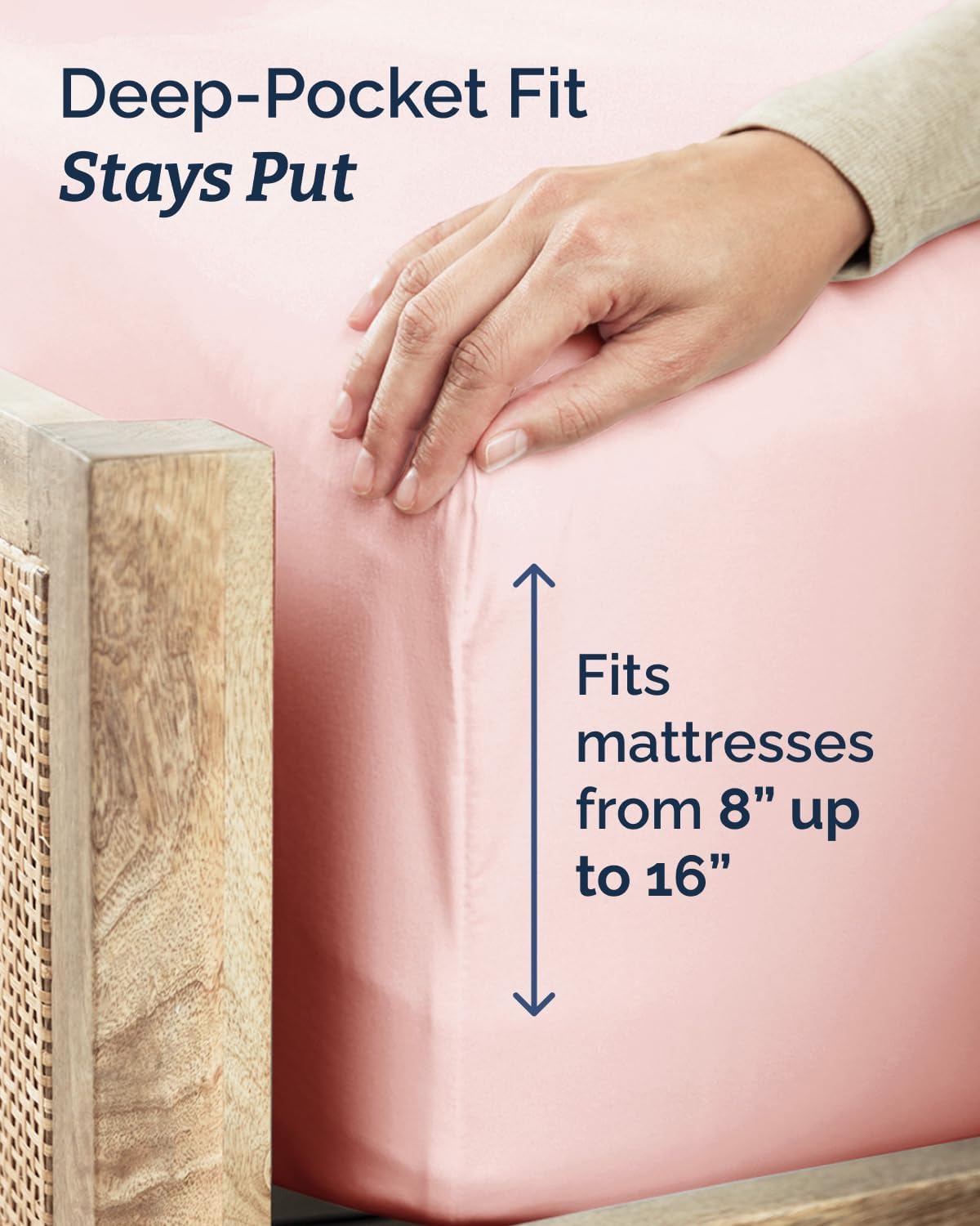Full XL Sheets - 4 Piece Full XL Sheet Set - Cool & Breathable - Baby Pink
