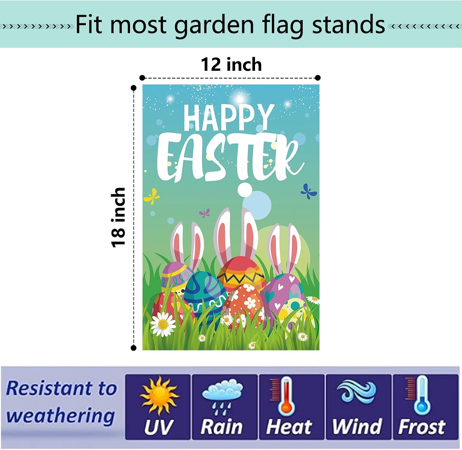 Seasonal Garden Flags Set of 12, Double Sided 12x18 Inch Yard Flags