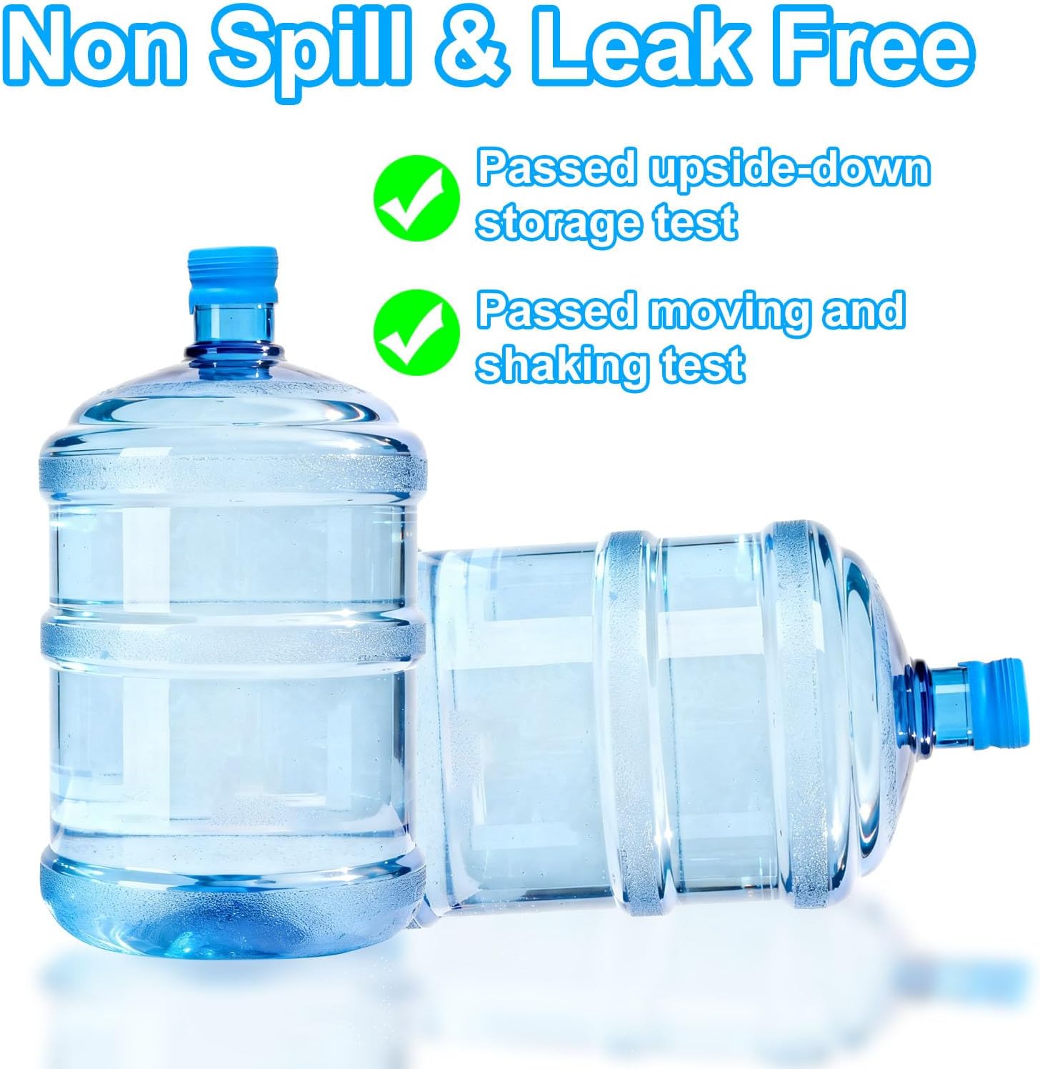 3 Pack 3 and 5 Gallon Water Jug Cap, Upgrade Silicone Reusable Replacement Caps, Non Spill Lids for 55mm Standard/Screw/Crown Tops Water Bottle