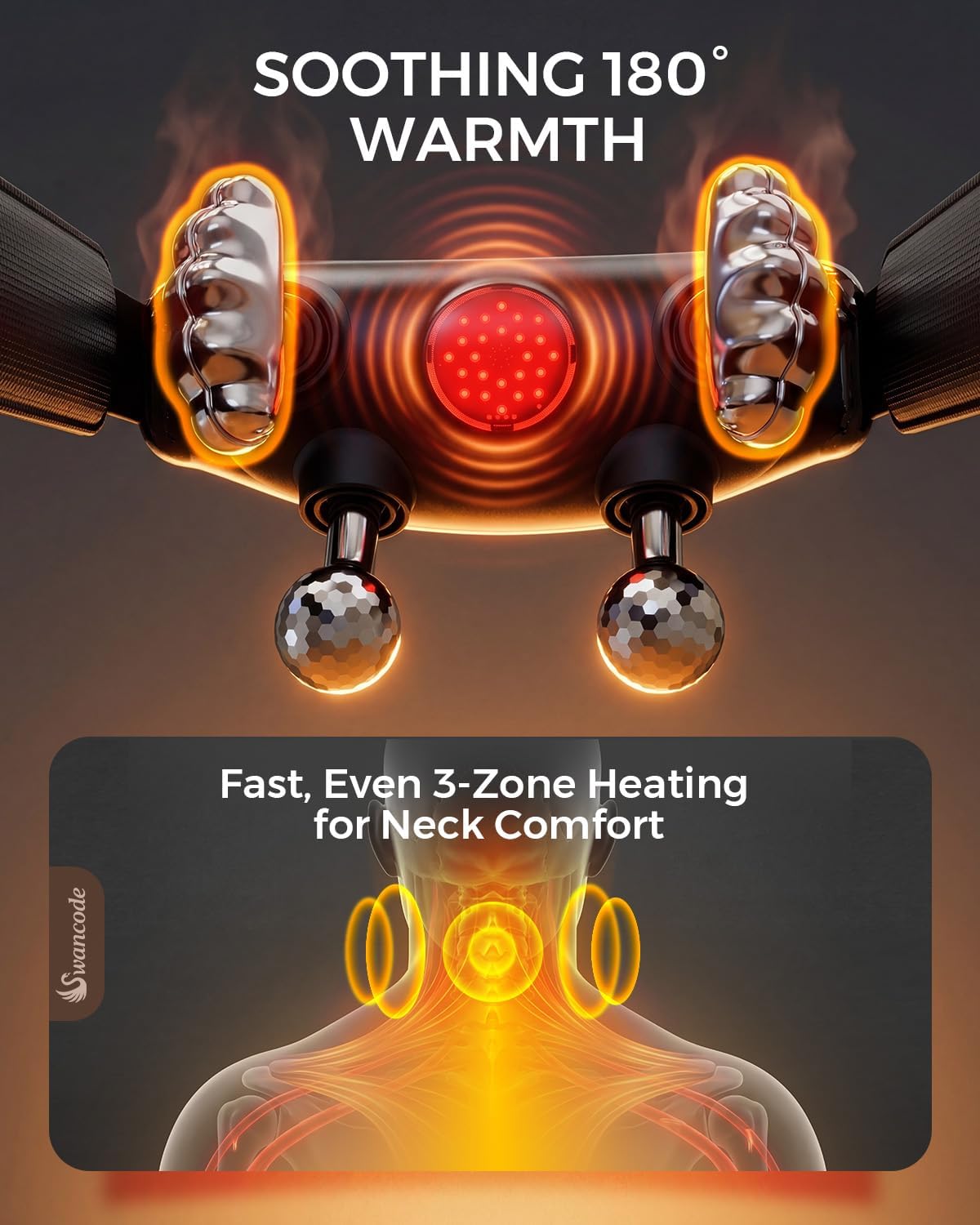 Upgraded Neck Massager for Pain Relief Deep Tissue with Heat