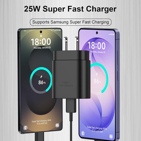 25W Super Fast Charger Type C,USB C Android Phone Charger &12FT C Type Charging Cable for Samsung Galaxy S26/S25/S24 Ultra/S24/S24+/S23 Ultra/S23/S23+/S22 Ultra/S22+/S22,Note 10/20/S20/S21