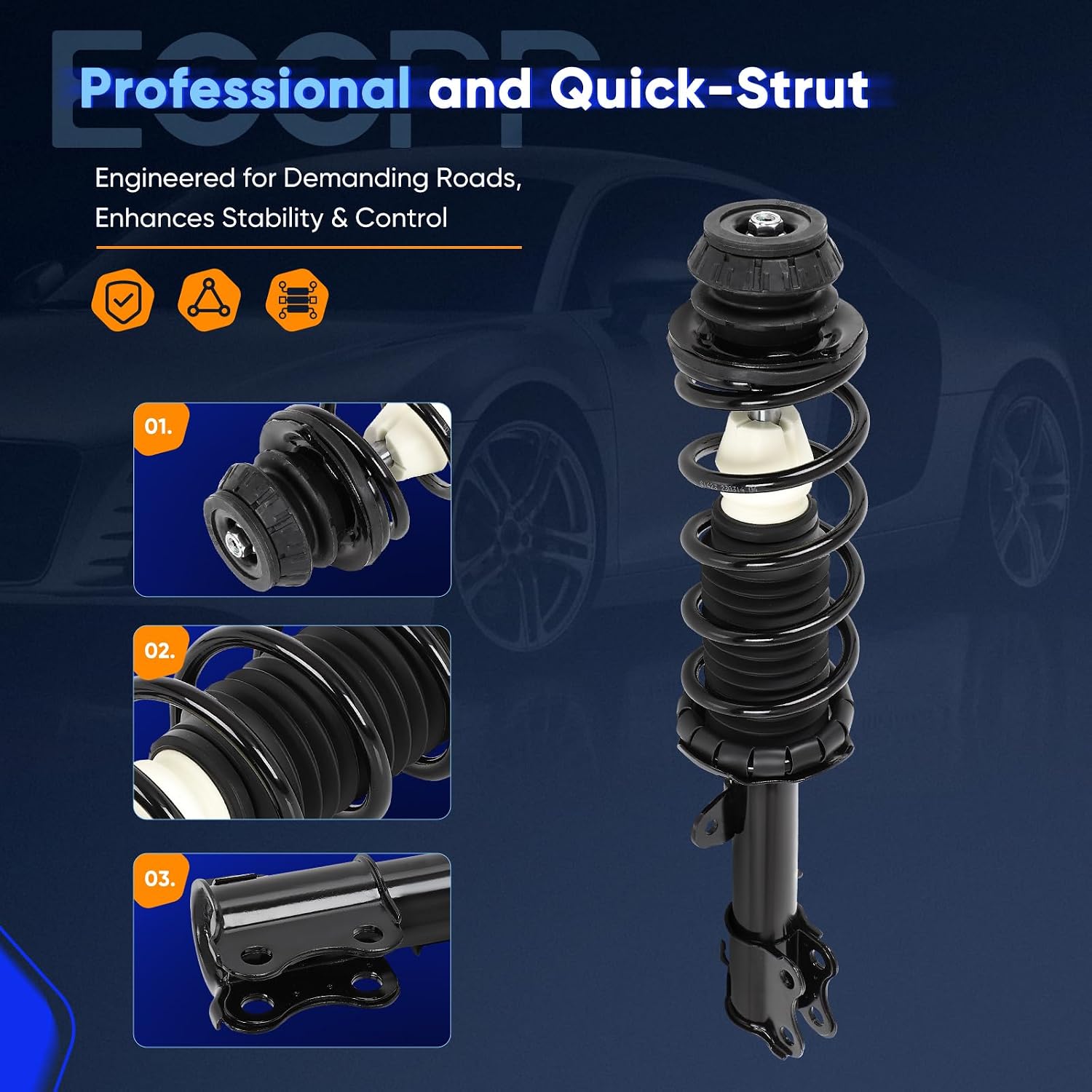 ECCPP Front Struts Spring Assembly Fit for 2012-2019 for Nissan Versa