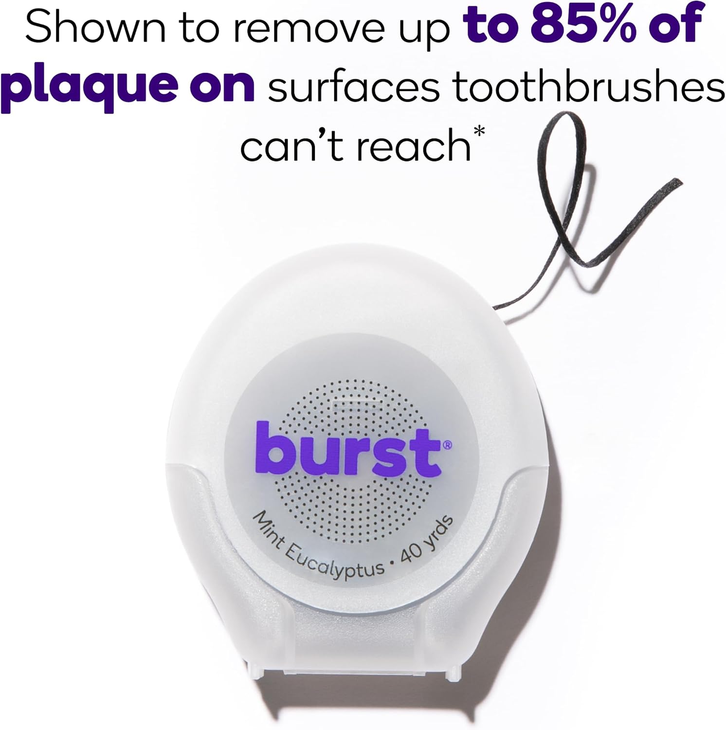 BURST Expanding Dental Floss (Mint Eucalyptus/40 Yards) | Stain Absorbing