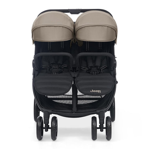 Jeep Lightweight Side by Side Double Stroller, Travel Stroller, Soft Tan