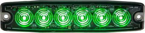 Buyers Products 8892209 5 Inch Green LED Strobe Light, Ultra‑Thin Surface Mount Warning Light, 6 LEDs, 23 Flash Patterns, Aluminum Housing, IPX8 Waterproof, for Trucks and Utility Vehicles