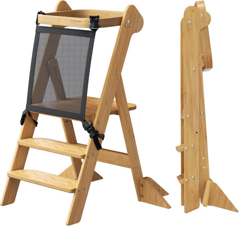 COSYLAND Toddler Tower Standing Foldable Kids Step Stool Kitchen Helper